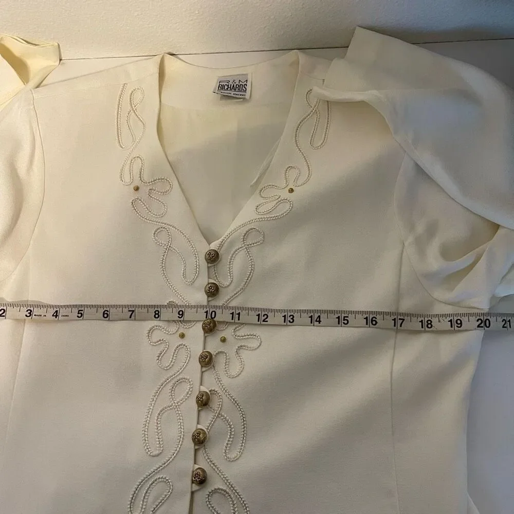 Vintage‎ 80s R&M Richard’s Ivory Jacket Blazer Wedding Dress Size 14